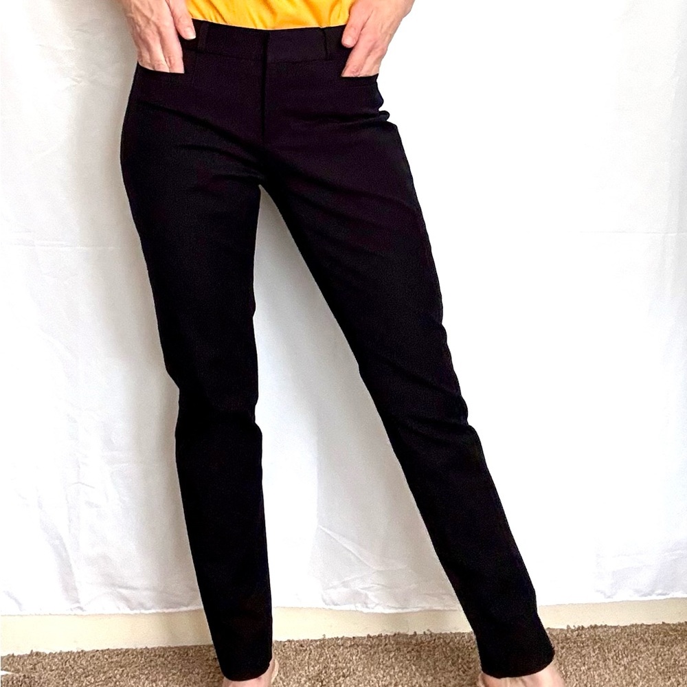 NWT Banana Republic Sloan Curvy Fit Bi-Stretch Black Trousers Size 0